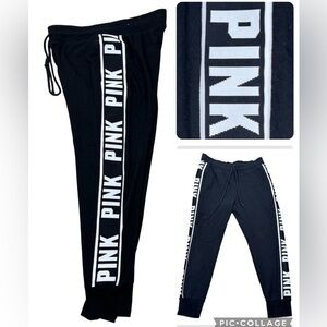 PiNK Victoria’s Secret Black Side Logo Jogger Sweatpants Large